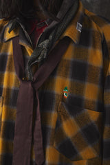 Maison MIHARA YASUHIRO Double Layered Check Shirt "Yellow" 日本設計師品牌 雙層疊搭連帽格紋襯衫黃色