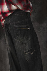 AESYNCTX SCAR WIDE PANTS 韓國新銳設計師品牌 刀割破壞寬版長褲