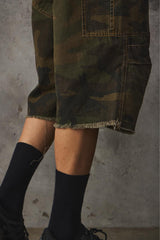 SONGZIO ONZ Camo Ripstop Cargo Distressed Shorts 韓國設計師品牌 迷彩防撕裂工裝短褲