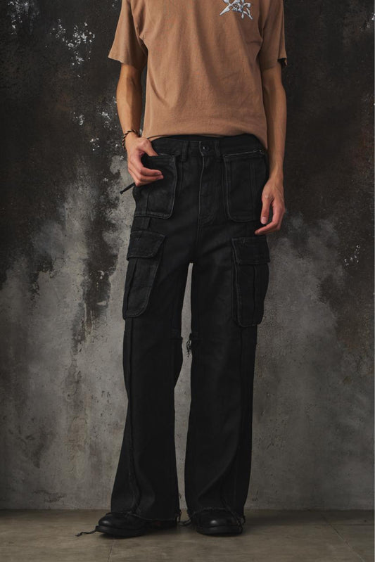 troubled waters CROSS FRINGE PANTS