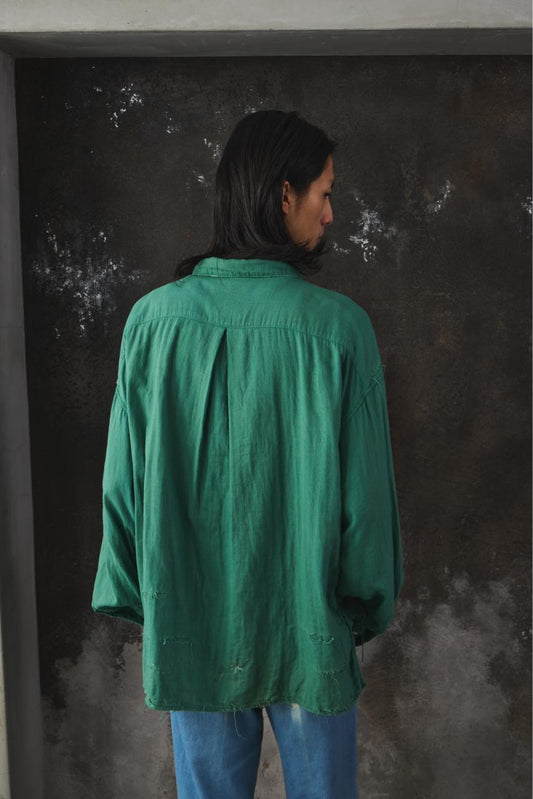 Ancellm Double Gauze Crash LS Shirt 日本設計師品牌 雙紗布破損風格長袖襯衫