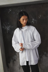 refomed - WRIST PATCH WIDE SHIRT "STRIPE" 日本設計師品牌 條紋寬幅縮口袋長袖襯衫