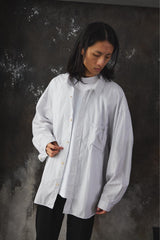 refomed - WRIST PATCH WIDE SHIRT "STRIPE" 日本設計師品牌 條紋寬幅縮口袋長袖襯衫