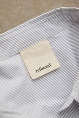 refomed - WRIST PATCH WIDE SHIRT "STRIPE" 日本設計師品牌 條紋寬幅縮口袋長袖襯衫