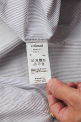refomed - WRIST PATCH WIDE SHIRT "STRIPE" 日本設計師品牌 條紋寬幅縮口袋長袖襯衫