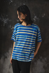 Porter Classic ARTIST BORDER T-SHIRT Blue 日本設計師品牌 藝術家條紋短T
