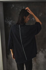 SHINYAKOZUKA PICTURESQUE 'S' COLOURLESS BLACK 日本設計師品牌 S草寫字母短T