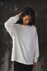 YOKE Cotton Long Sleeve T-Shirt Off White 日本設計師品牌 棉質米白色長袖 T 恤