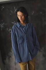 refomed WRIST PATCH WIDE SHIRT "CHECK" 日本設計師品牌 寬幅雙口袋格紋長袖襯衫
