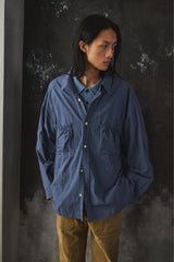 refomed WRIST PATCH WIDE SHIRT "CHECK" 日本設計師品牌 寬幅雙口袋格紋長袖襯衫