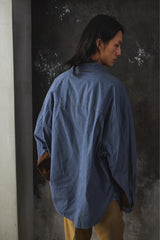 refomed WRIST PATCH WIDE SHIRT "CHECK" 日本設計師品牌 寬幅雙口袋格紋長袖襯衫