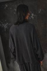 refomed AZEAMI THERMAL TEE 日本設計師品牌 華格夫圓領寬幅長袖上衣 炭灰色