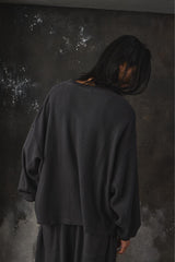 refomed AZEAMI THERMAL TEE 日本設計師品牌 華格夫圓領寬幅長袖上衣 炭灰色