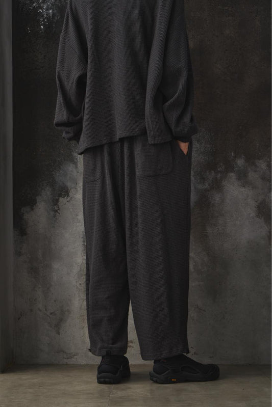 refomed AZEAMI THERMAL PANTS 日本設計師品牌 華格夫鬆緊休閒長褲 炭灰色