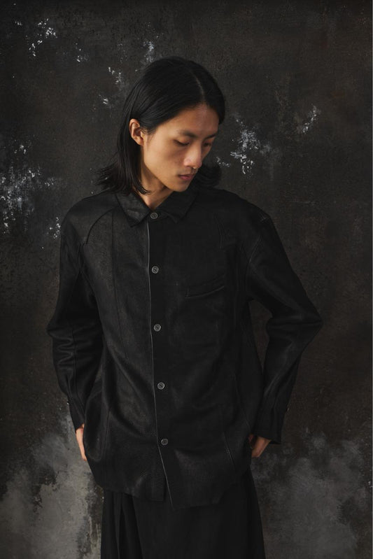 Professor E. Forgotten Materials Leather Shirt