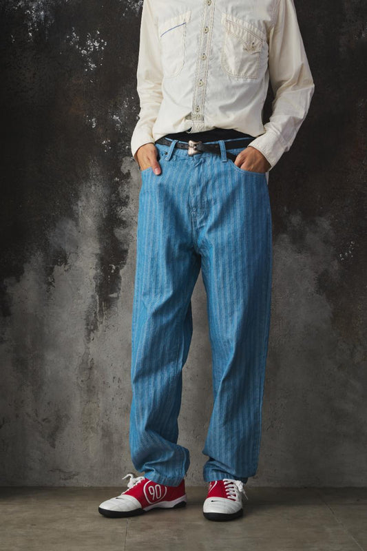 Carhartt WIP Menard Pant - Blue Rinsed 寬版單褶丹寧工裝褲 (原色/深藍刷洗)
