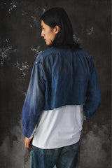 1930s French Hand-Dyed Indigo Patchwork Shirt 30年代法國手染靛藍拼接襯衫