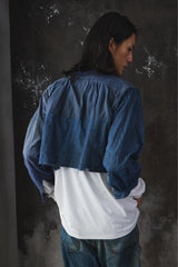 1930s French Hand-Dyed Indigo Patchwork Shirt 30年代法國手染靛藍拼接襯衫