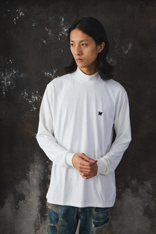 NEEDLES White Mock Neck Long Sleeve T-Shirt