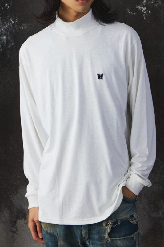 NEEDLES White Mock Neck Long Sleeve T-Shirt