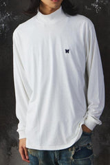 NEEDLES White Mock Neck Long Sleeve T-Shirt