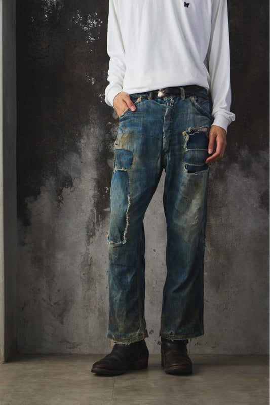 1940s USA 11oz Distressed Triple Stitch Work Pants 40年代美國製 11盎司三道車縫舊化工作褲