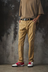 Ralph Lauren Polo Stretch Straight-Fit Skull Crossbones Embroidery Chino Pants