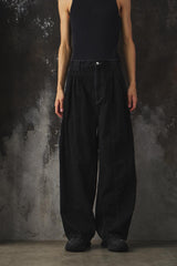 Yoke 3PLEATED WIDE-LEG TROUSERS 日本設計師品牌 黑色寬版棉質褲