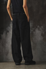 Yoke 3PLEATED WIDE-LEG TROUSERS 日本設計師品牌 黑色寬版棉質褲