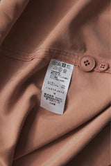 i'm here UNFORM OPEN COLLAR SHIRTS 日本設計師品牌 淺卡其光澤感寬鬆復古開襟衫