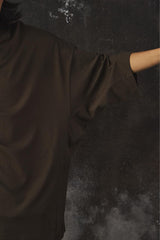 My Beautiful Landlet MERCERIZATION JERSEY TUCK NECK BIG T-SHIRT 日本設計師品牌 綠色棉質落肩寬鬆短T