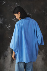 My Beautiful Landlet POPLIN STRIPED SLEEVE SHIRT日本設計師品牌 府綢條紋寬幅短袖襯衫