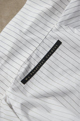 My Beautiful Landlet POPLIN STRIPED SLEEVE SHIRT -White日本設計師品牌 府綢條紋寬幅短袖襯衫