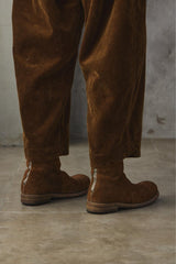 Dieciseizerdotto Object-Dyed Reverse Horse Leather Back-Zip Ankle Boots 意大利工匠品牌 棕色反絨麂皮踝靴