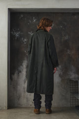 Barbour OS Wax Burghley Jacket 寬版油布長版大衣 全新