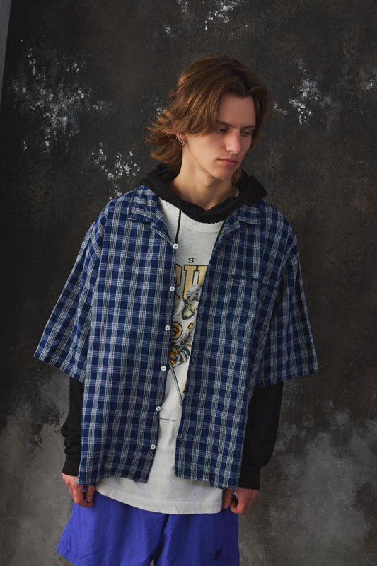Porter Classic PALAKA SHORT SLEEVE SHIRT - INDIGO