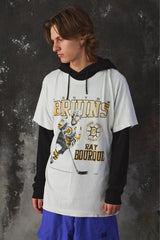 Vintage 1990s Ray Bourque Boston Bruins NHL Player T-Shirt 90年代復古 波士頓棕熊隊球員短T