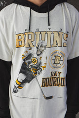 Vintage 1990s Ray Bourque Boston Bruins NHL Player T-Shirt 90年代復古 波士頓棕熊隊球員短T