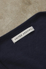 UNITED ARROWS OrganicCotton Narrow Binder T-SHIRT 藍色有機棉窄邊滾領短T