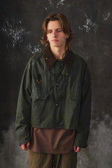 Barbour Spey Wax Jacket - Dark Olive 短版油蠟布夾克 深色