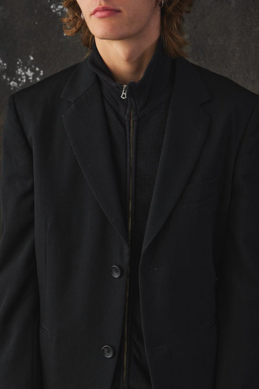 Yohji Yamamoto COSTUME D'HOMME Wool Gabardine 2-Button Suit Jacket 山本耀司 黑色羊毛雙紐扣西裝外套 全新含吊牌