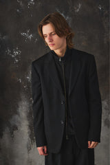Yohji Yamamoto COSTUME D'HOMME Wool Gabardine 2-Button Suit Jacket 山本耀司 黑色羊毛雙紐扣西裝外套 全新含吊牌