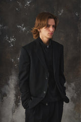 Yohji Yamamoto COSTUME D'HOMME Wool Gabardine 2-Button Suit Jacket 山本耀司 黑色羊毛雙紐扣西裝外套 全新含吊牌
