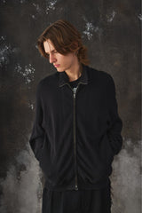Old Joe Brand WAVY RIB TRAINING Jacket 日本設計師品牌 黑色波浪羅紋針織夾克