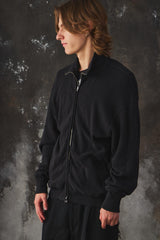 Old Joe Brand WAVY RIB TRAINING Jacket 日本設計師品牌 黑色波浪羅紋針織夾克