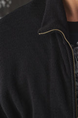 Old Joe Brand WAVY RIB TRAINING Jacket 日本設計師品牌 黑色波浪羅紋針織夾克
