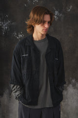 TIGHTBOOTH PRODUCTION DIAMOND ROLL-UP SHIRT 日本滑板品牌 黑色棉質菱格紋刺繡捲袖襯衫