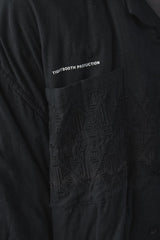 TIGHTBOOTH PRODUCTION DIAMOND ROLL-UP SHIRT 日本滑板品牌 黑色棉質菱格紋刺繡捲袖襯衫