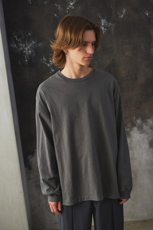 Confect Cotton Brushed Crew Neck L/S T-Shirt 日本設計師品牌 棉麻混紡落肩圓領長袖上衣