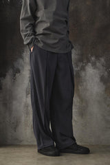 Student Apathy TUCK Slacks 日本潮流品牌 刺繡光澤感打摺西裝長褲